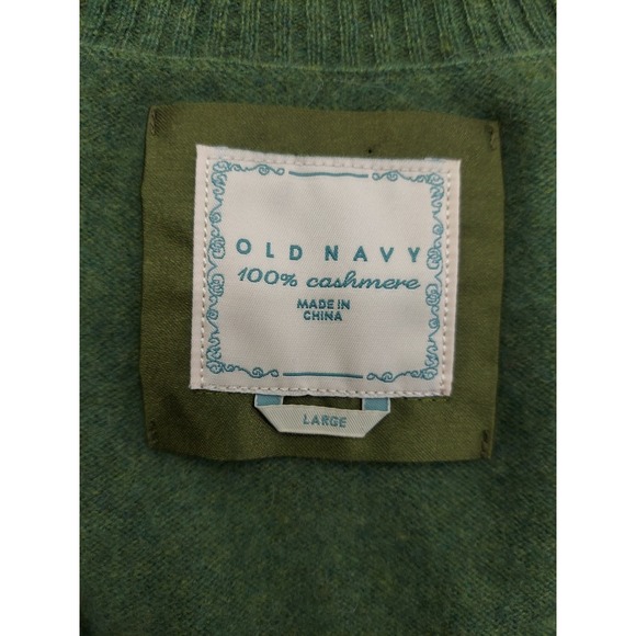 Old Navy Cashmere Sweater Womens Large Green Balloon Sleeve Scoop Neck Soft - Picture 3 of 9